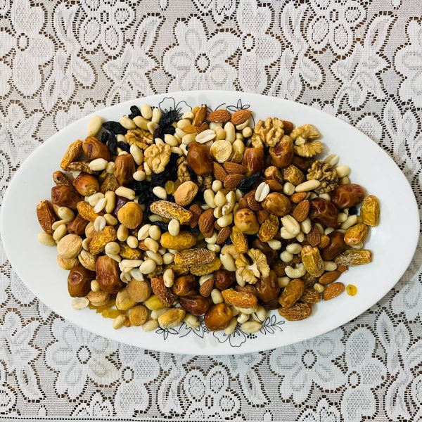 250gm - Premium Mixed Dry Fruits & Nuts With 9 Items – Premium Quality Healthy Pack | Zahidi Dates, Dry Dates, Cashew (কাজু), Almonds (কাঠ বাদাম), Walnut (আখরোট), Black & Seedless Raisins, Dry Alubukhara, Thai Peanut