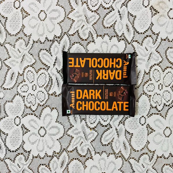 Amul Dark Chocolate (35gm x 2 pieces) – High Cocoa Content, Deep Rich Taste | Perfect for Chocolate Lovers