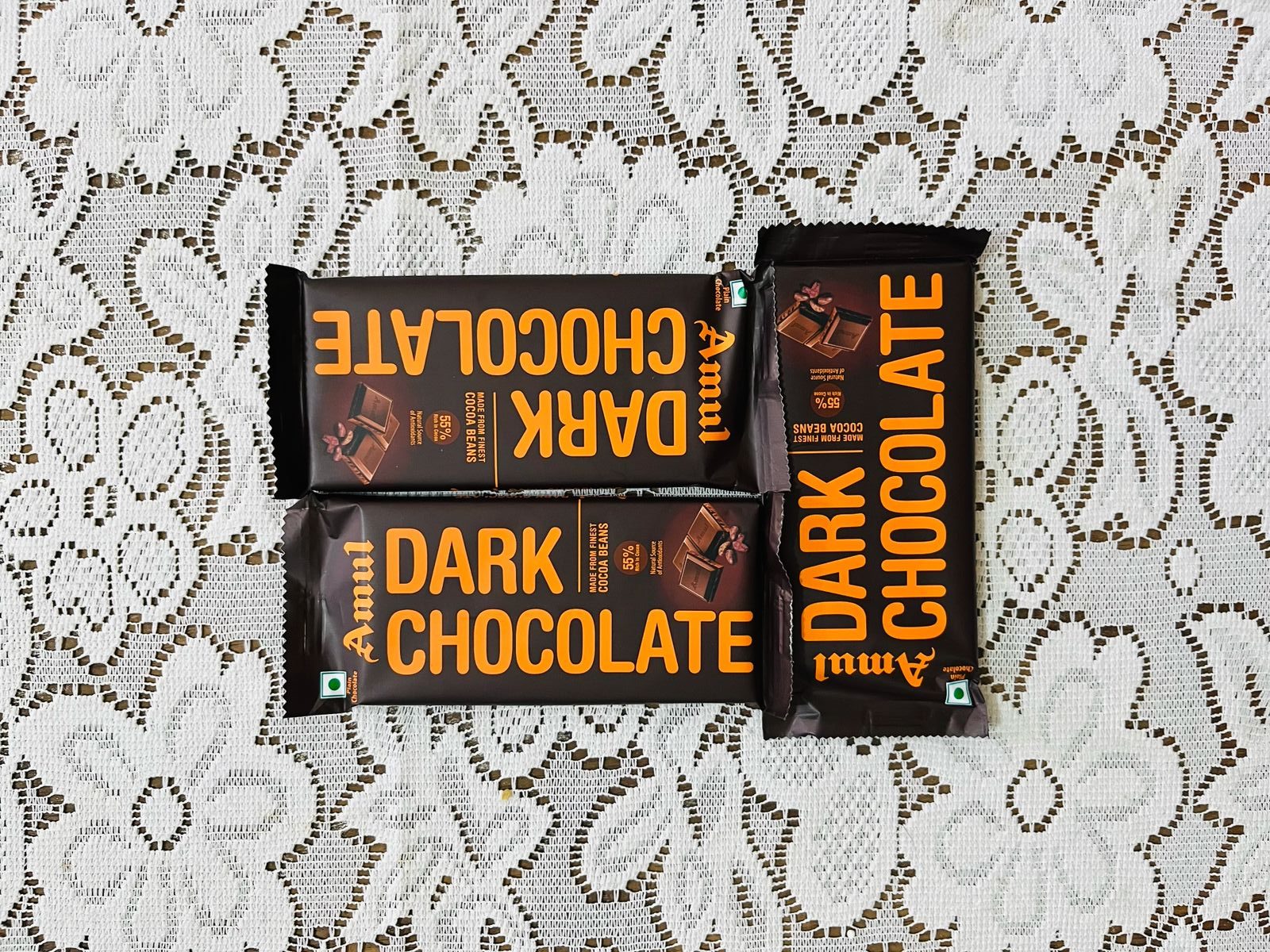 WhatsApp Image 2026-05-13 at 2.19.45 PM.jpegt4tt6y6y6y6 Amul Dark Chocolate (35gm x 3 pieces) – High Cocoa Content, Deep Rich Taste | Perfect for Chocolate Lovers - Image 1